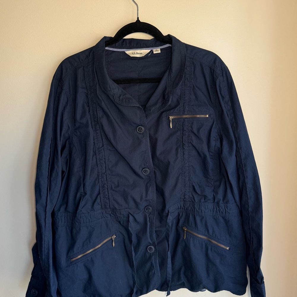 L.L. Bean Women’s Navy Blue Military Jacket XL